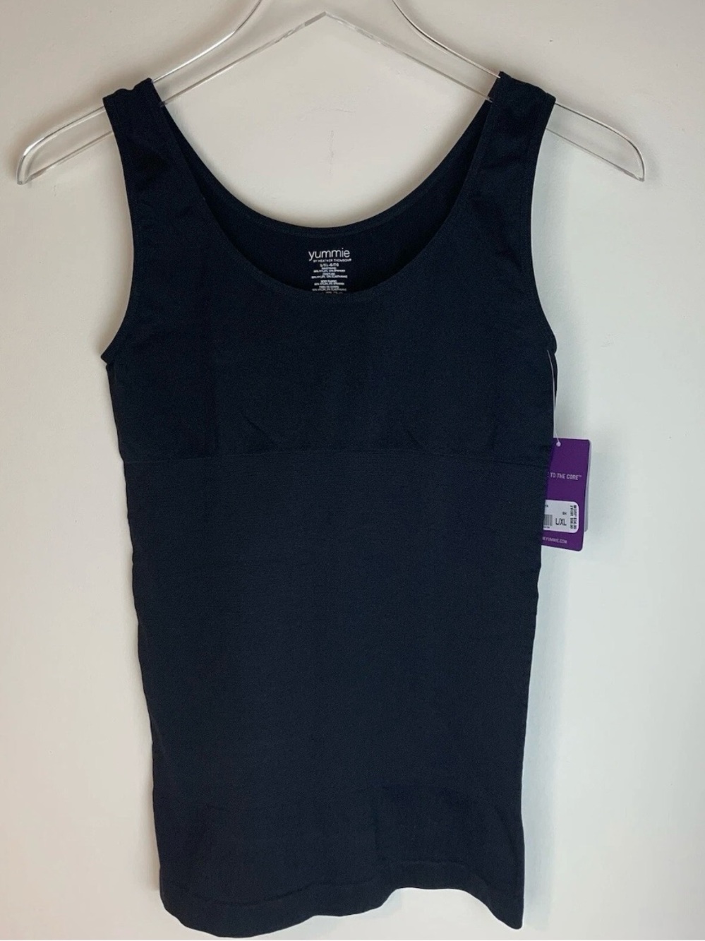Yummie Shape Lena Black Scoop Neck Tank Top- L/XL